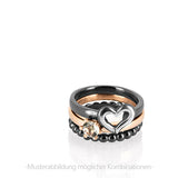 Deep in my Heart Herz Ring aus Silber geschwärzt