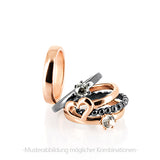 Style & Go Steckring klassischer Ring aus Silber rotgoldplattiert
