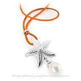 Sealife Maxi Charm aus Silber mit weißer Muschelkernperle und Karabiner