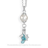 Sealife Charm Seepferdchen aus Silber mit Brandlack und Karabiner